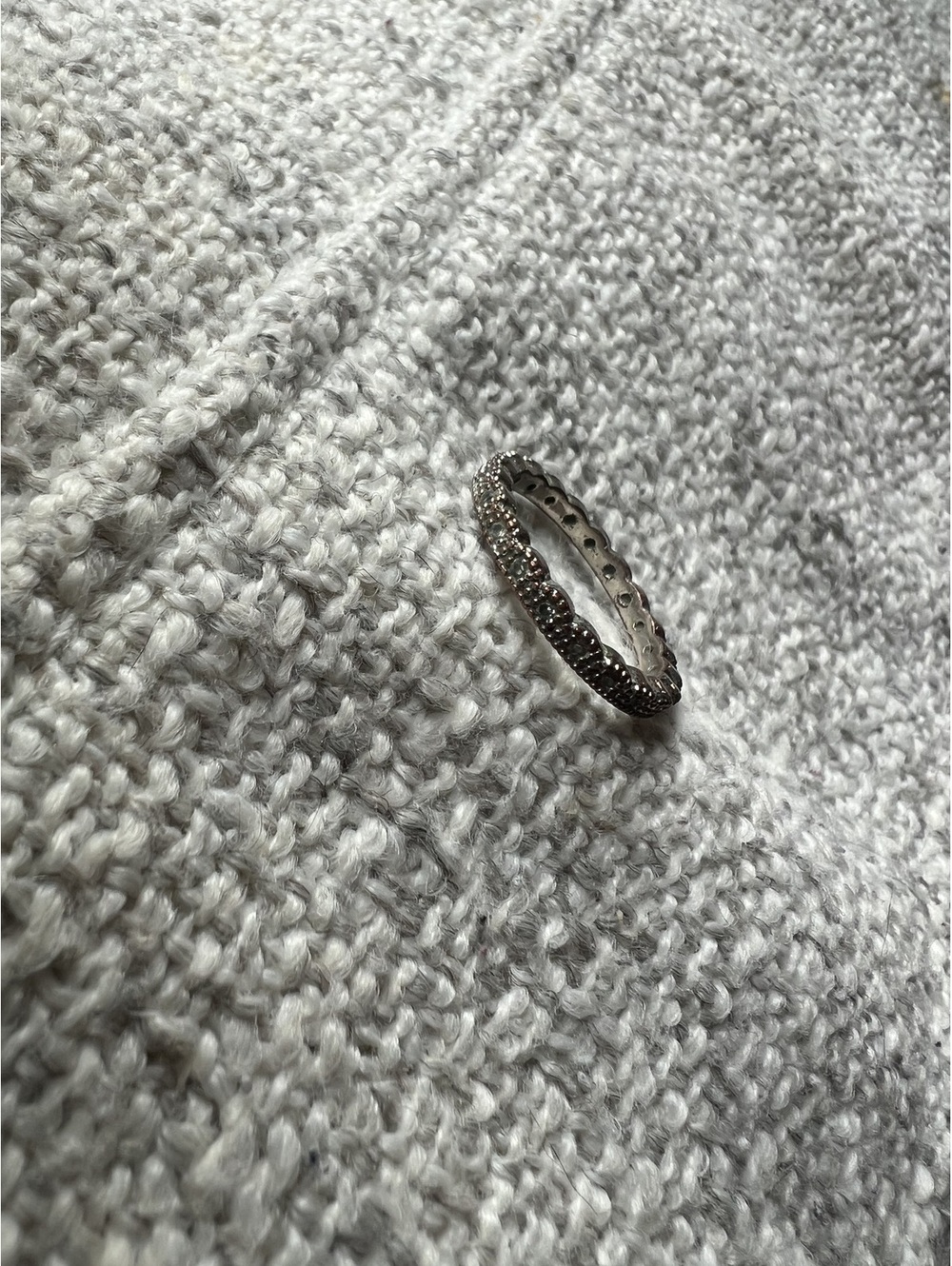 A Vintage Silver-Toned Milgrain Eternity ring